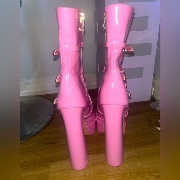 Pink EGO brand platform pointed toe boots - Picture 8 of 8